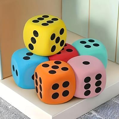 TEMU Bubble Rounded Corner Six-sided Educational Sponge Dice Cube Sieve Large Eva Dice Image
