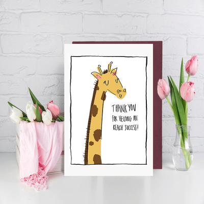TEMU 1pc Thanksgiving Giraffe Thank You Greeting Card For Anyone - Gratitude Appreciation Note For Family And Image