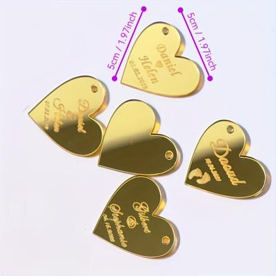 TEMU 50pcs/100pcs Custom Engraved Acrylic Tags With Holes - Wedding Gifts And Party Decor Image