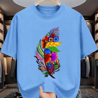 TEMU Summer Men's Fashion Short-sleeve T-shirt With Letter Pattern Print Image