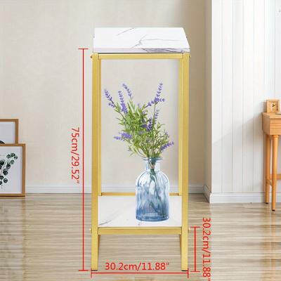 TEMU Flower Stand, Metal Stand For Indoor Plants, Plant Column, Square Decorative Column, Golden Image