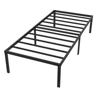 TEMU Upholstered Metal Bed Frame - Single/double Size (90x200/140x200/160x200cm) With Wooden Slat Support, (black) Image