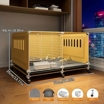 TEMU 3-tier Chicken Cage - Durable Metal Enclosed Indoor Coop With Easy-, Ventilation & Secure Latches For Poultry Farming, Backyard Chickens, Pet Supplies, Material