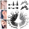 ZEMO 1 Paar 2–20 mm Punk-Edelstahl-Ohrstöpsel und Tunnel für Männer und Frauen, große Messgeräte,