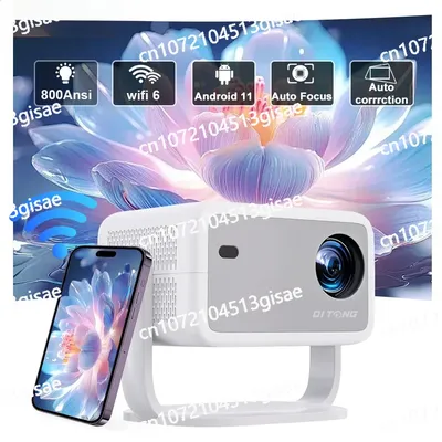 DITONG 4K 800ANSI P4 Nativer tragbarer Projektor 1080P Autofokus Keystone-Korrektur BT5.2 Android 11 Image