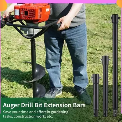 A23P 3PCS Auger Extension Drill Bits, 3/4In Shaft Earth Auger Drill Bit Extension, Garden Spiral Hole Drill Bit Extension Rod Du