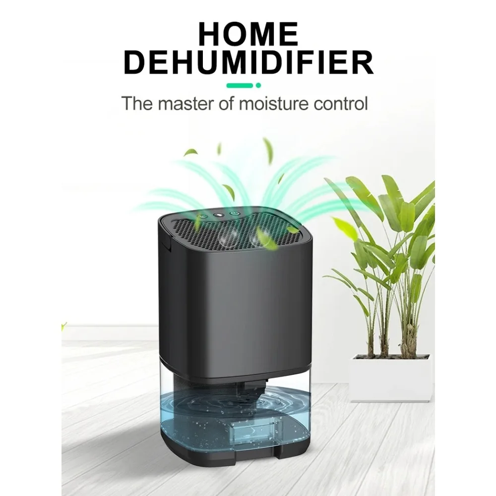 Intelligenter tragbarer Luftentfeuchter und Luftreiniger – leises Mini-Design, Desodorierer/Feuchtigkeitskontrolle für Zuhause/Büro Image