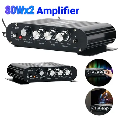 NEUE HiFi 2,1 Kanal Power Verstärker Hause Verstärken Bass und Höhen Einstellung 80Wx2 Verstärker Image