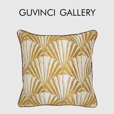 Guvinci Luxus Gold Fans Geometrie Jacquard Kissen bezüge modernen minimalist ischen Stil Kissen Image