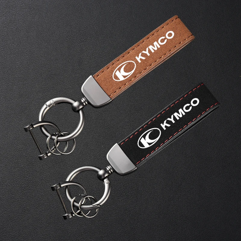 Hochwertiger Leder-Wildleder-Schlüsselanhänger, Motorrad-Schlüsselanhänger für KYMCO Xciting 250 300 400 AK550 CT250 CT300 S400 Innenstadt 125i 350i Image