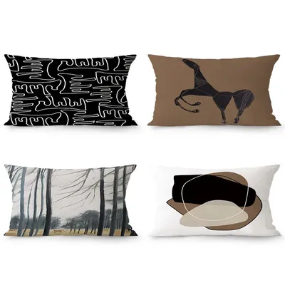 Nordic Contemplation Rechteckiges Kissen Modernes Sofa-Lendenbezug Image