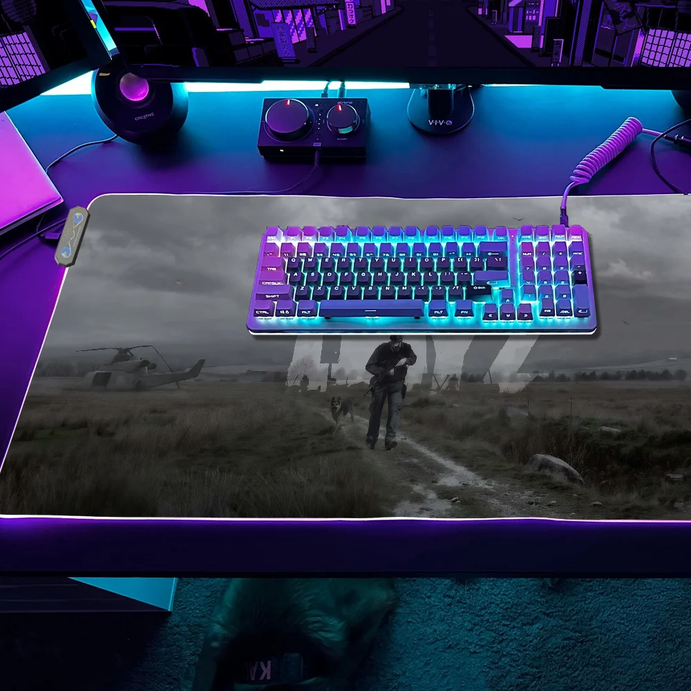 DoorGaming Game D-DAYZ MousePad LED-Tischpads, hintergrundbeleuchtete Gummi-Desktop-XXL-RGB-Schreibtischmatten, Micro-USB Image