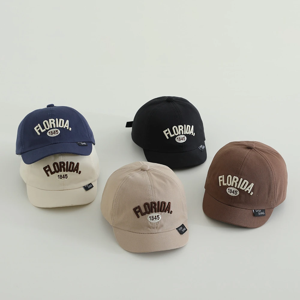 Neue Mode Baby Brief Schirmmützen Kinder Stickerei Baseball Kappe Mädchen Sonnencreme Hut Kinder Baumwolle Hip Hop Hüte Junge Casual Hut Image