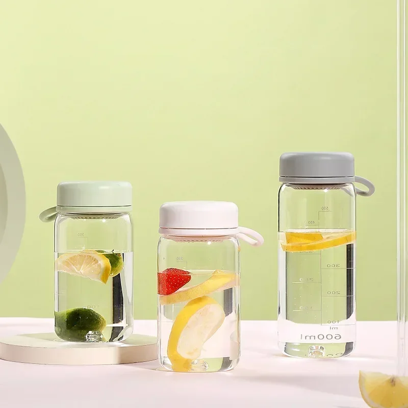 Tragbare Wasserflasche aus lebensmittelechtem Kunststoff, Kaffeetasse, Teetasse, Kaltgetränk, Wasserbecher, Studenten, Sommertrinkflaschen, Trinkgeschirr Image