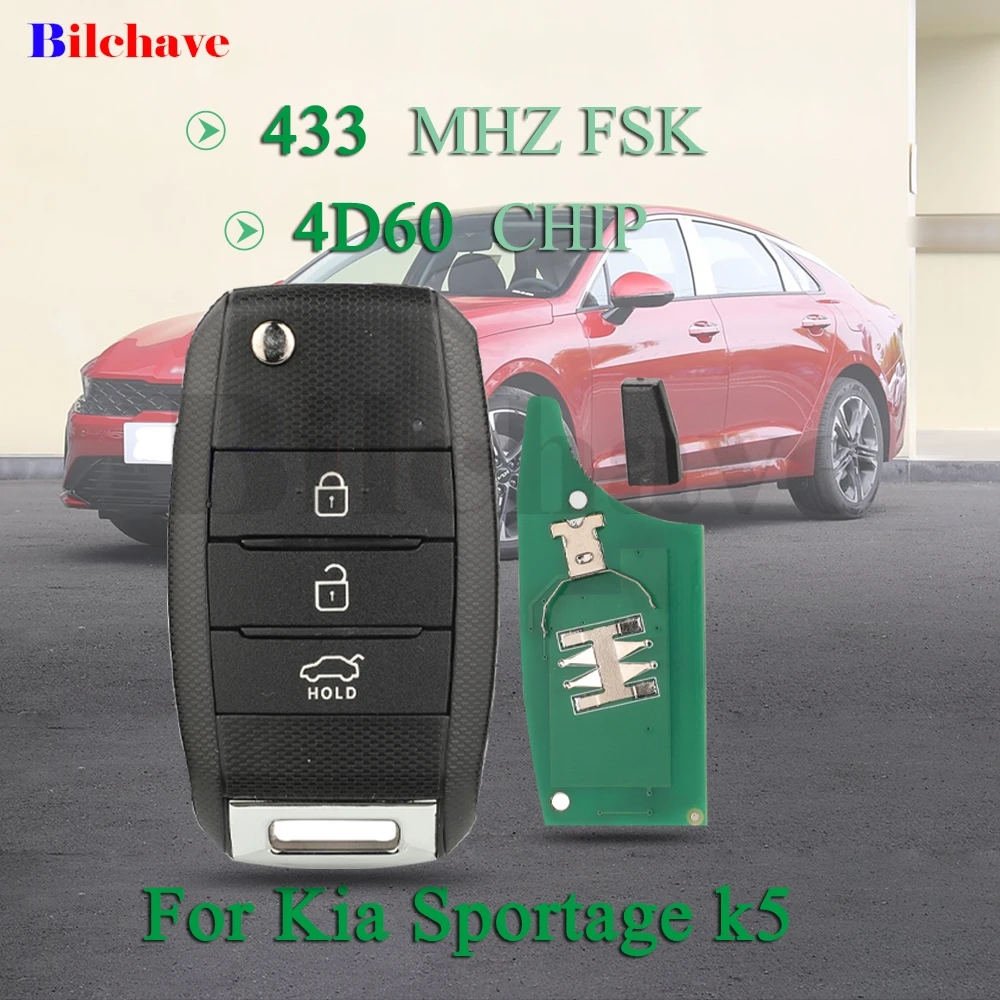 Jingyuqin 433 mhz FSK 4D60 Chip 3 Tasten Auto Fernbedienung Schlüssel Fob Für Kia Sportage k5 Auto Control Schlüssel fob Image