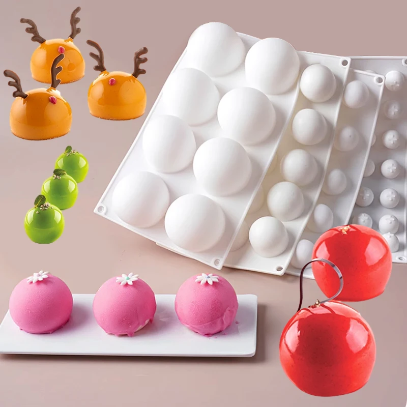 DIY Sphärische Französisch Mousse Kuchen Form Food Grade Silikon Schokolade Form Seife Form Küche Backformen Dessert Backen Werkzeuge Image