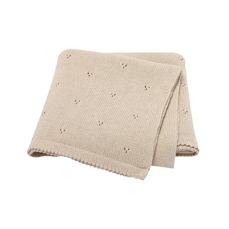 90*70 cm Baby Baumwolle Gestrickte Decken Neugeborenen Jungen Mädchen Kinderwagen Kindergarten Swaddle Wrap Kuschel Quilts Kleinkind empfangs Matte Image