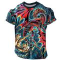 Ruth Thompson, maglietta da uomo con drago, manica corta, stampa 3D, girocollo, stile esagerato, stile da festa, stile casual, blu, estate, primavera, abbigliamento per tutte le stagioni, taglie S M L