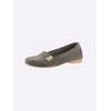 Mokassin HEINE, Damen, Gr. 42, grau, Leder, Rindsleder, Veloursleder, modisch, Schuhe