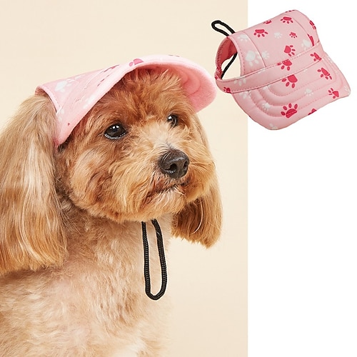 Hunde-Baseballkappe, Hunde-/Katzen-Sommer-/Strand-Schirmmütze mit Ohrlöchern, verstellbare Welpen-Sonnenhaube, Kopfbedeckung Image