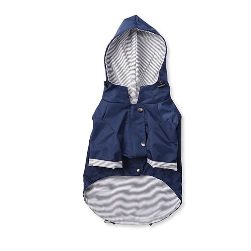 Hunderegenmantel, wasserdichter Regenponcho mit Kapuze, Haustier-Regenjacke mit Leinenloch für kleine, mittelgroße und große Hunde Image
