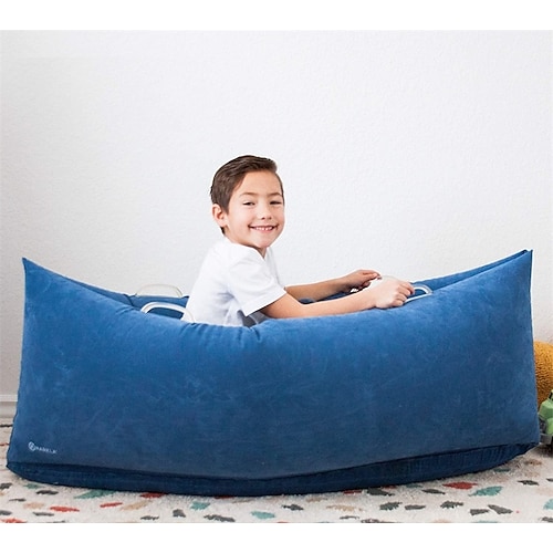 aufblasbare sensorische Erbsenschale für Kinder mit sensorischen Bedürfnissen (60 Zoll, Alter 6-12) - Kompressionsliegestuhl zur Beruhigung entspannend Image
