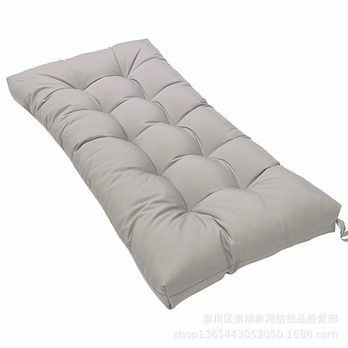 Bankkissen, wasserdicht, Terrassenbank-Außenkissen, weiche Schaukelstuhlauflage, getuftetes Bankkissen mit 2 Bändern, Bankkissen für Innen-/Außenmöbel Image