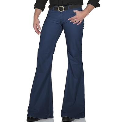 Retro Vintage 1970er Groovy Schlaghosen Hippie Disco Mittlere Hüfthöhe Einfarbig Herren Halloween Karneval Musikfestival Retro-Mottoparty Erwachsene Hose Image