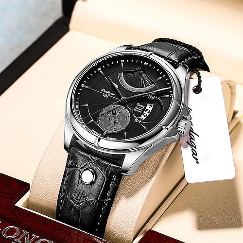 Herrenuhr Mode Top Luxus Sport Herren Armbanduhr wasserdicht leuchtend Leder Datum Quarzuhren