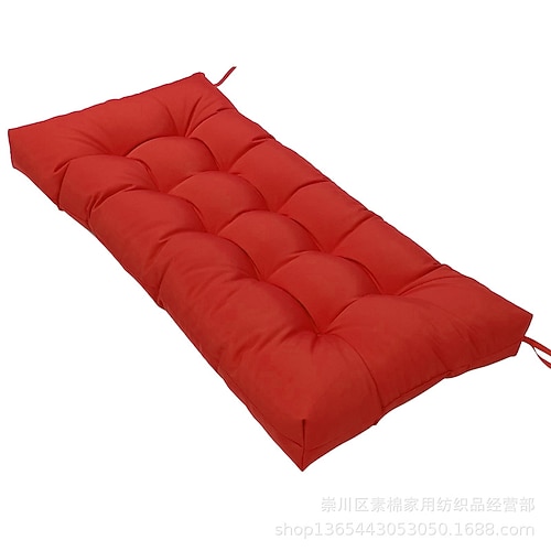 Bankkissen, wasserdicht, Terrassenbank-Außenkissen, weiche Schaukelstuhlauflage, getuftetes Bankkissen mit 2 Bändern, Bankkissen für Innen-/Außenmöbel Image