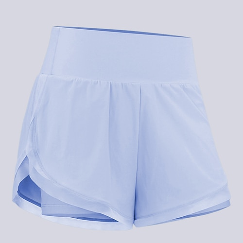 Damen Einfarbig Lässiger Rock Tennishose Kontrast-Mesh Breiter Bund Schnelltrocknend Atmungsaktiv Tennis Golfspiel Pickleball Schwarz Himmelblau Purpur Tennisbekleidung Image