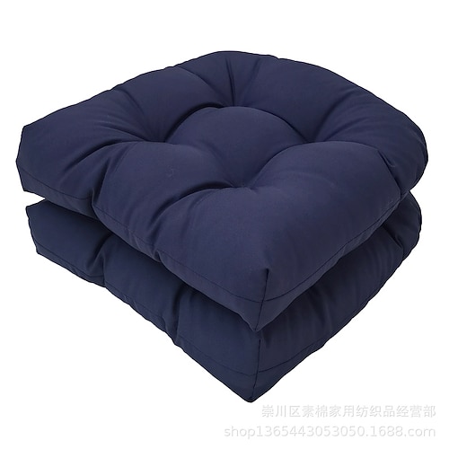 Cuscini per sedie da esterno impermeabili, set da 2, cuscini per sedie da patio a forma di U da 19 x 19, per sedie da giardino, per mobili da giardino, decorazione per la casa e il giardino.