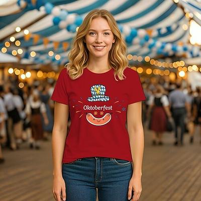 Oktoberfest Bier T-Shirt Bayerisch München Deutsch Grafik Für Damen Erwachsene Oktoberfestbier Heißprägen Alltagstauglich Image