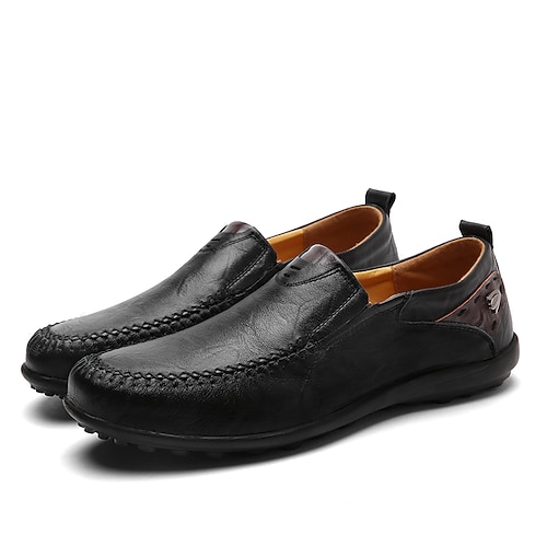 lässige braune Herren-Loafer mit Obermaterial aus weichem Kunstleder, handgenähten Details und strapazierfähiger Gummisohle – perfekt für den Alltag und Outdoor-Aktivitäten Image