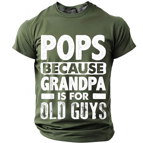Lustiges Großvater Geschenk T-Shirt für Männer - 'Pops weil Großvater für alte Leute ist' Kurzarm Grafik Tee Image