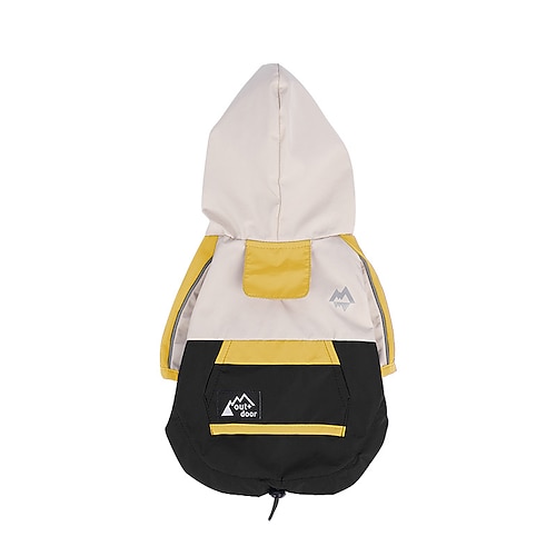 Hund Regenmantel Wasserdichter Regenponcho mit Kapuze Hochreflektierender Haustier Regenjacke mit Leinenöffnung für kleine und mittelgroße Hunde Image