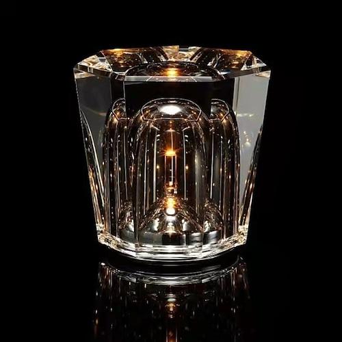 Nachttischlampe aus Kristall, Diamant-Tischleuchte, 3 helle Farben mit einstellbarer Helligkeit, USB-Lade-Nachtlicht, Dekoration, Schlafzimmer-Nachttischlampe