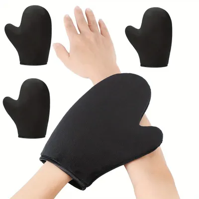 4 Packs Black Self Tanning Mitt Sunless Self tanning Applicators Sunless Tanning Mittens Double
