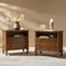 Farmhouse Nightstand with Charging Station Set of 2, End Table with USB Ports & Outlets, Fluted