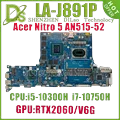 KEFU FH52M LA-J891P Scheda Madre Per Acer Nitro 5 AN515-52 Scheda Madre Del Computer Portatile