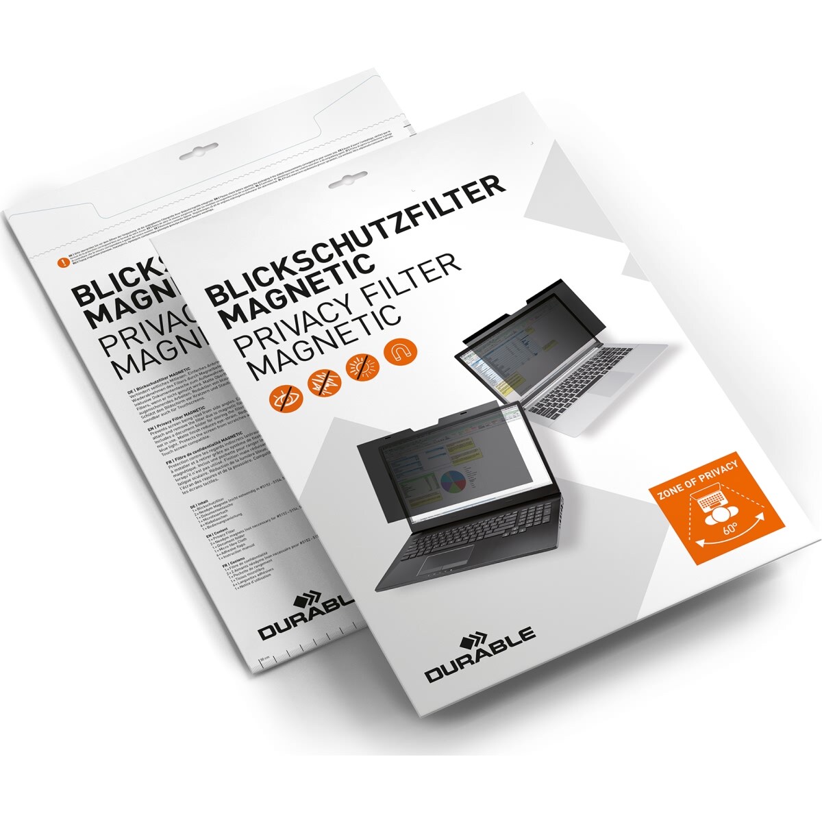 Durable Blickschutzfilter MAGNETIC 14 Zoll LCD widescreen 16:10 grau Image