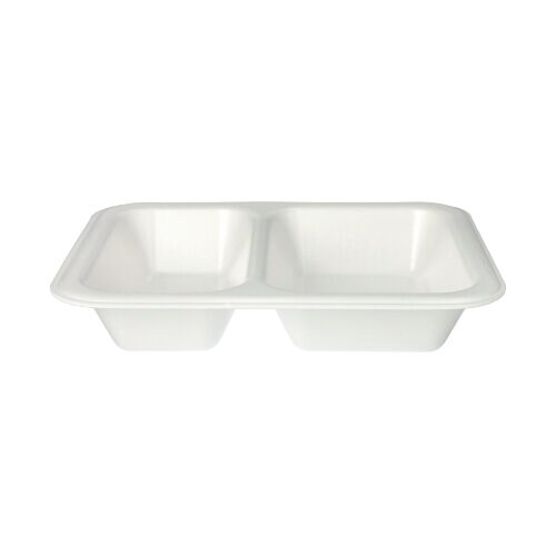 Papstar 100 Siegelschalen, XPS 2-geteilt 800 ml 4,2 cm x 18,5 cm x 23,5 cm weiss laminiert Image