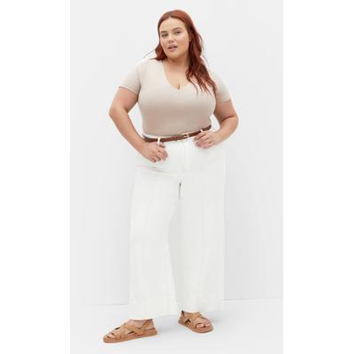 Plus Size Women's Harley Millie Crop Jean - ivory by CITY CHIC in Cream (Size 20 W)