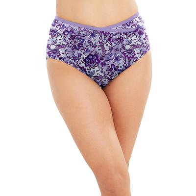 Plus Size Women's Comfort Choice ® 3-Pack Microfiber Brief by Comfort Choice in Purple Mosaic Pack (Size 14)