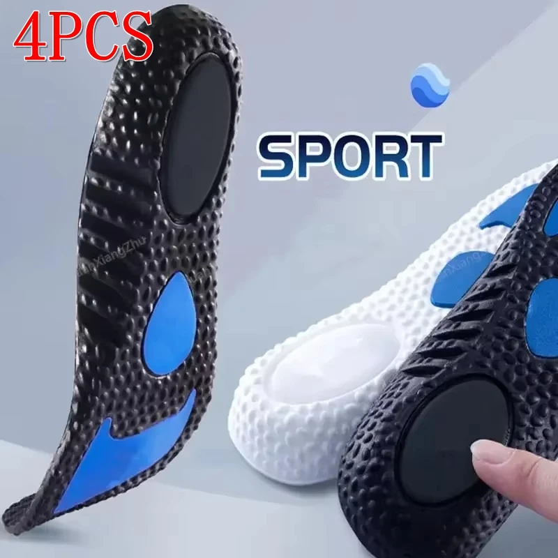 4 Stück orthopädische Einsätze zur Fußgewölbeunterstützung, Sportschuhe, Einlegesohlen für Männer und Frauen, Komfort-Laufsohle für Füße, rutschfeste Körbe, Schuhpolster Image
