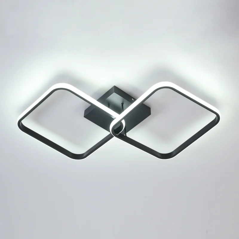 Moderne LED-Deckenleuchte, 42 W, 4700 LM, quadratische Deckenleuchte, Acryl 6500 K kaltweißes Licht für Wohnzimmer, Küche, Flur Image