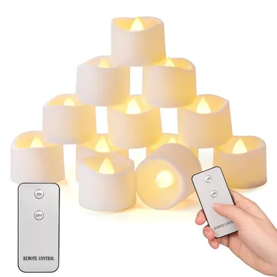 24/48Pcs Remote Flameless Flickering LED Candle Battery Operated Creative Wishing Led Tea Lights Wedding Christmas Table Decor