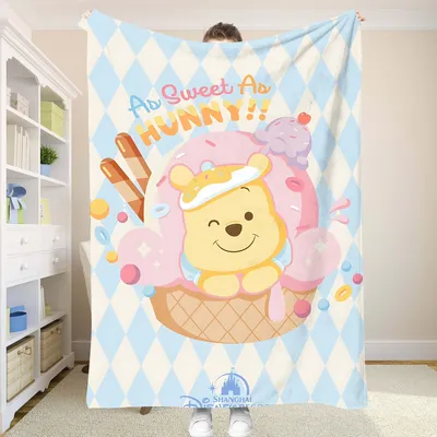 Picnic Blanket Winnie the Pooh and Piglet Fluffy Soft Blankets for Bed Summer Comforter Bedspread Anime Home Decoration Cooling