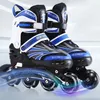 Inline-Rollschuhe, blinkende 4-Räder-Skateschuhe für Anfänger, Jungen und Mädchen, Outdoor-Skating-Turnschuhe, verstellbare Größe 15–24,5 cm