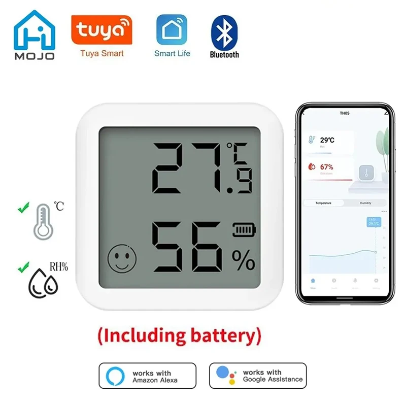 Tuya Smart WIFI Temperatur Und Feuchtigkeit Sensor Innen Hygrometer Thermometer Mit Bildschirm Unterstützung Alexa Google Home Assistent Image